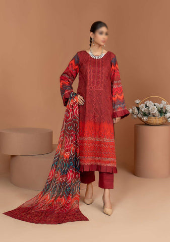 Marwa Semi Formal Embroidered Lawn Collection'24 D-01