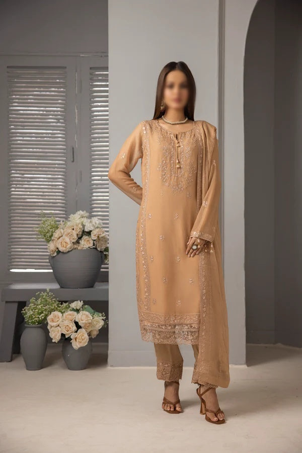 ROOHI 3 PIECE LUXURY EMB CHIFFON BY SOGHAT D-01