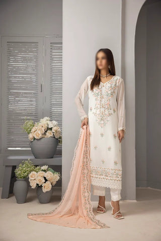 ROOHI 3 PIECE LUXURY EMB CHIFFON BY SOGHAT D-02