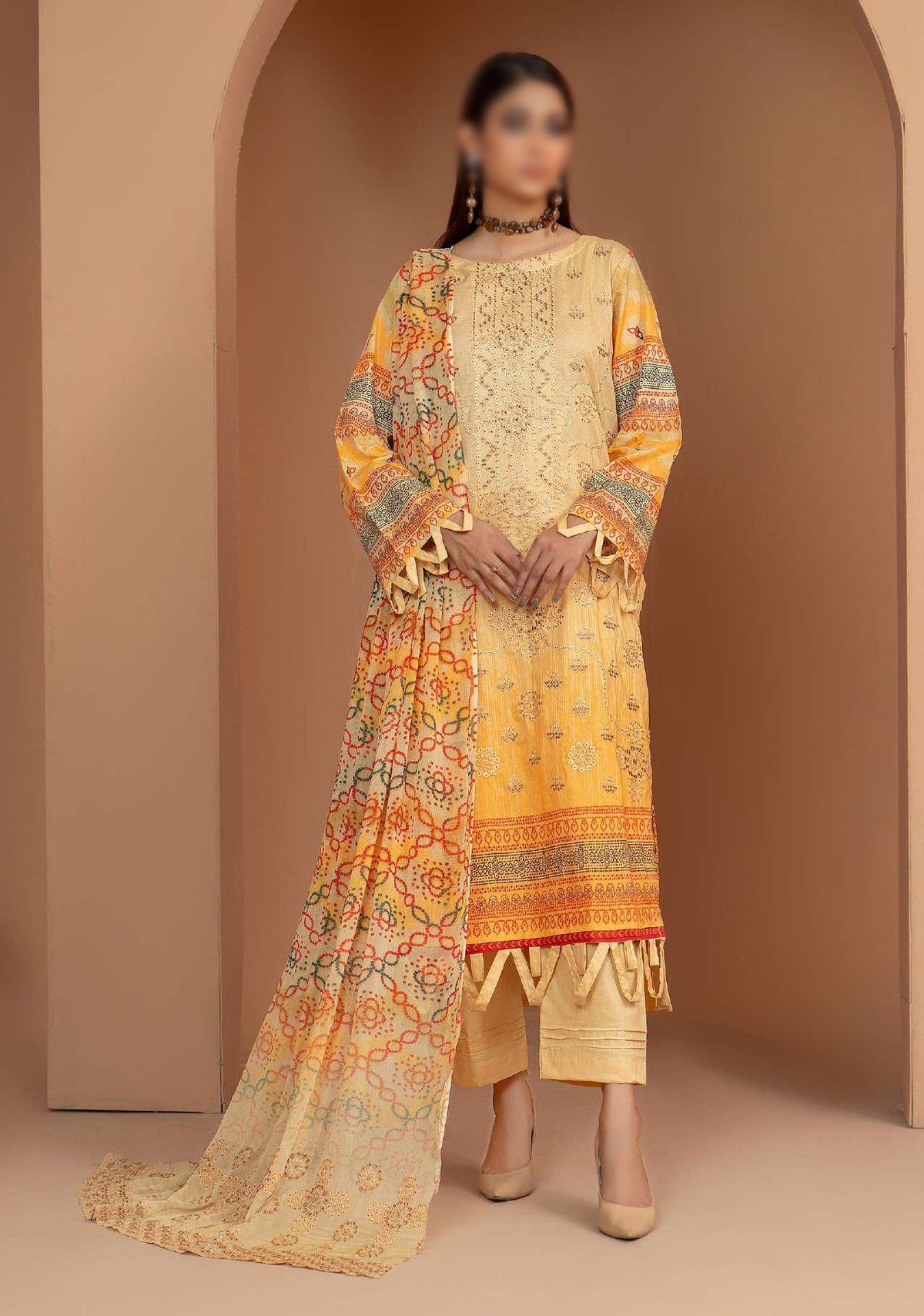 Marwa Semi Formal Embroidered Lawn Collection'24 D-08
