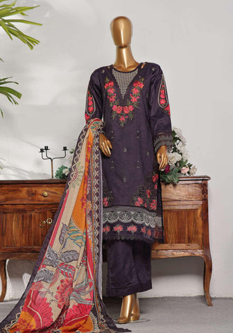 Premium Embroidered Printed Lawn Coll"24 D-1247 BLUE