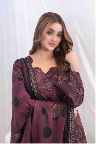 Rabail  Jaal  Daman Emb Digital Printed Staple D-5374