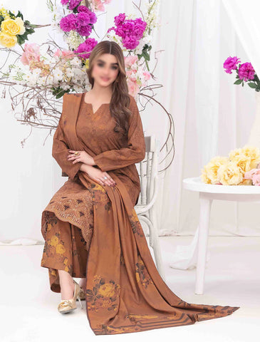 Rabail  Jaal  Daman Emb Digital Printed Staple D-5379