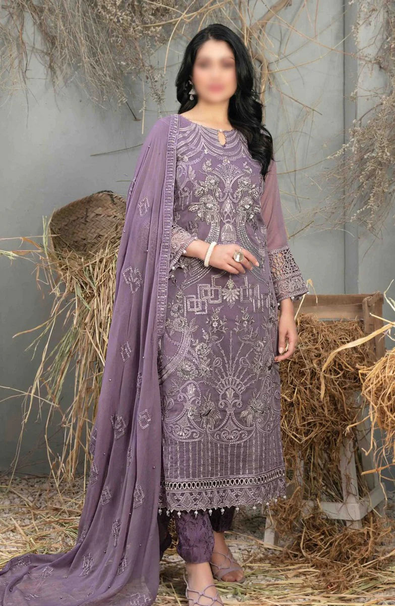 Arushi Semi-Stitched Luxury Emb Chiffon D-9986