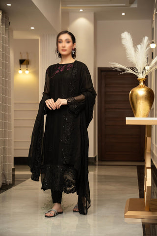 ZOUJ  ENSEMBLES Unstitched Chiffon Coll ‘24-25 D-ZJCH - 0013