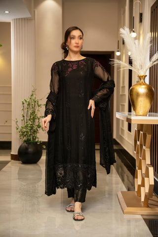 ZOUJ  ENSEMBLES Unstitched Chiffon Coll ‘24-25 D-ZJCH - 0013