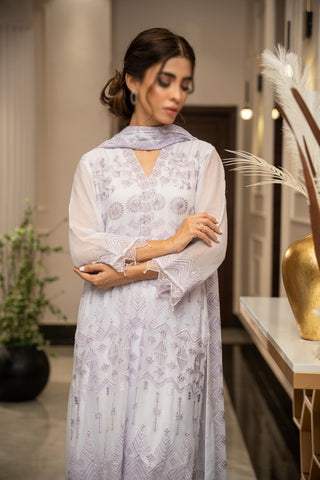 ZOUJ  ENSEMBLES Unstitched Chiffon Coll ‘24-25 D-ZJCH - 0014