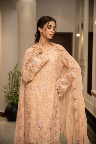 ZOUJ  ENSEMBLES Unstitched Chiffon Coll ‘24-25 D-ZJCH - 0015