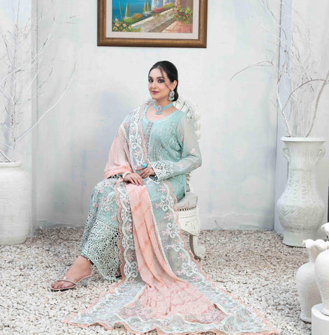 ALSaba Semi Stitched Fancy Chiffon Collection'24 D-1346