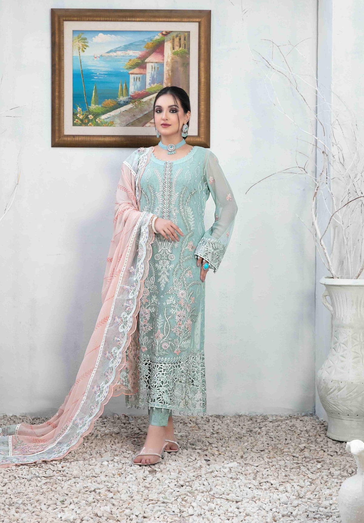 ALSaba Semi Stitched Fancy Chiffon Collection'24 D-1346