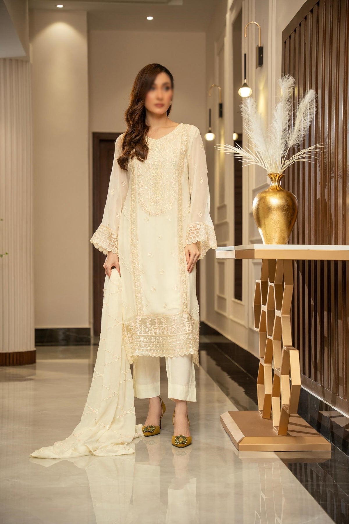 ZOUJ  ENSEMBLES Unstitched Chiffon Coll ‘24-25 D- ZJCH - 0009