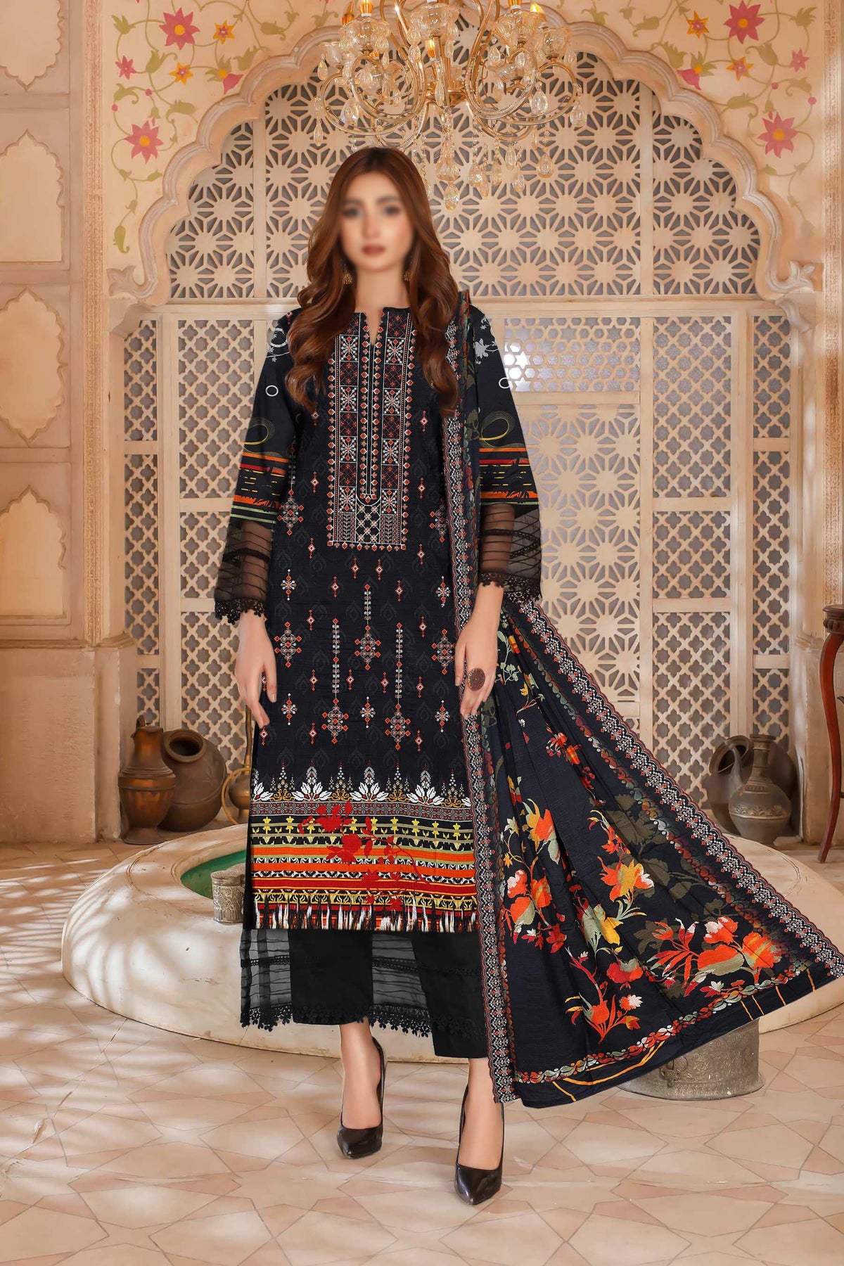 Sargoshi Print Emb Viscose Coll:24 By Sobia Waseem D-05