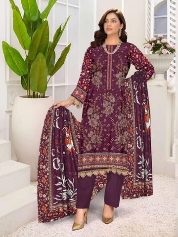 Zunaisha Digital Print Khaddar Emb Coll:24 By Sobia Waseem D-03