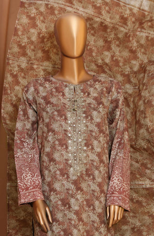 HZ Mahee Embroidered Shirt with Fancy Jacquard Dupatta Coll D-03