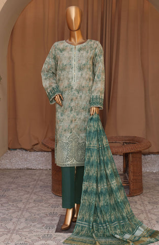 HZ Mahee Embroidered Shirt with Fancy Jacquard Dupatta Coll D-06