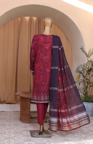 HZ Mahee Embroidered Shirt with Fancy Jacquard Dupatta Coll D-07