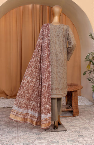 HZ Mahee Embroidered Shirt with Fancy Jacquard Dupatta Coll D-08